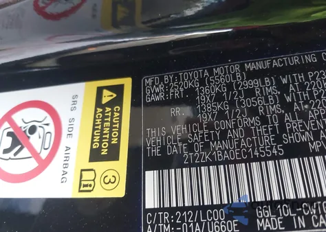 2014 Lexus Rx 350 from USA, damaged, VIN 2T2ZK1BA0EC145545